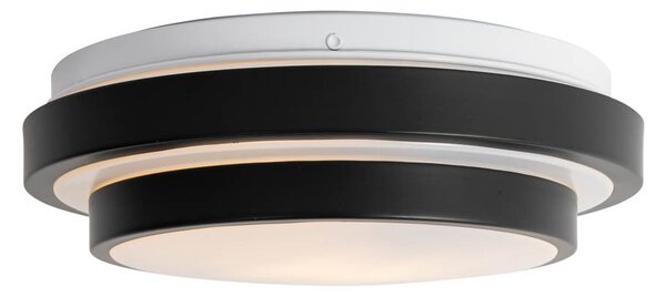 Plafonieră modernă neagră cu alb 25 cm IP44 - Walden