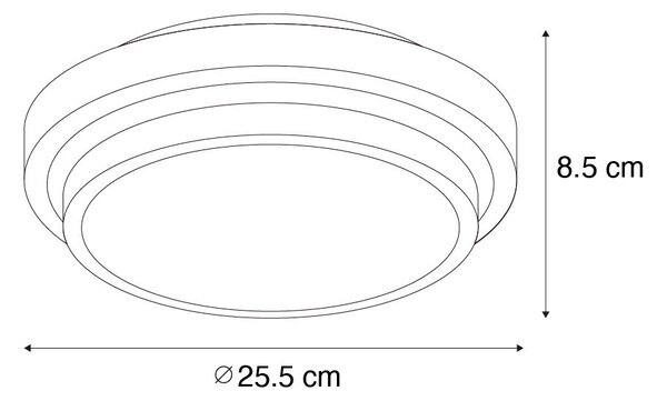 Plafoniera moderna alba 25 cm IP44 - Walden