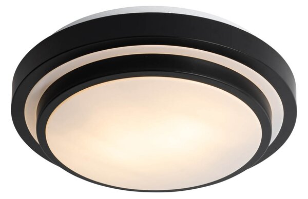 Plafonieră modernă neagră cu alb 35 cm cu 2 lumini IP44 - Walden