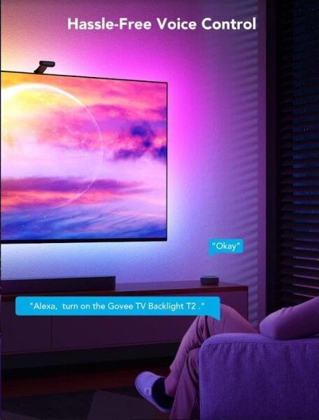 Govee DreamView T2 DUAL TV 55-65" SMART LED retroiluminare RGBIC Wi-Fi + telecomandă
