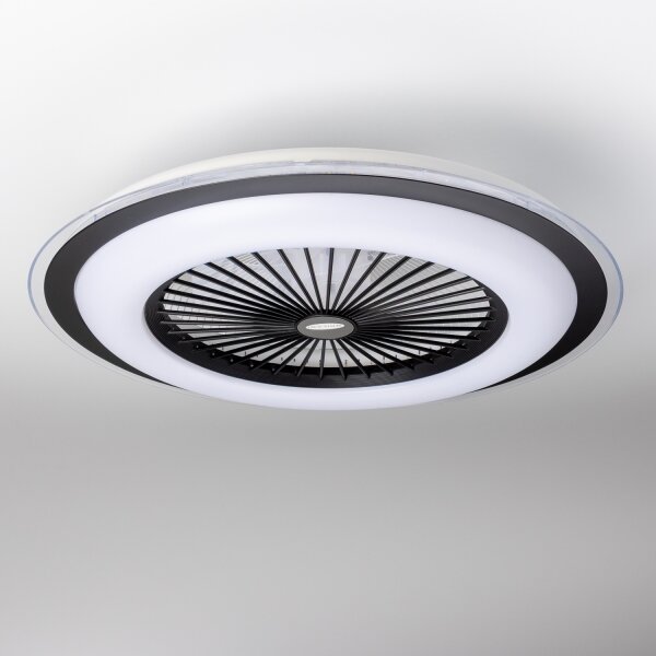 Plafonieră LED dimabilă cu ventilator Brilagi RONDA LED/48W/230V negru + telecomandă