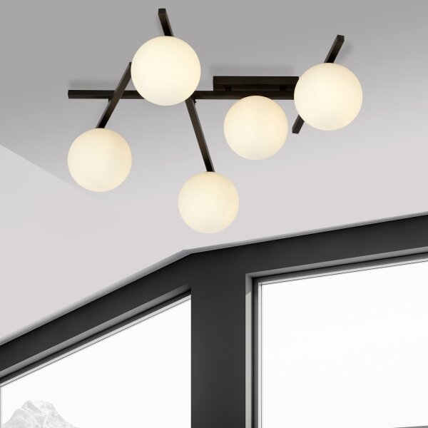 Plafonieră SMART 5xE14/10W/230V negru/alb