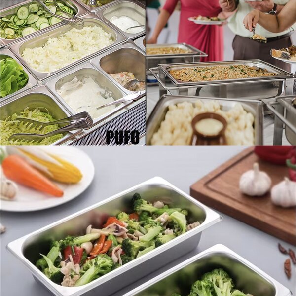 Tava gastronorm Pufo din inox pentru depozitare alimente, sosuri, inghetata, ideal pentru catering, restaurante, fast food, horeca, capacitate 2.5 L