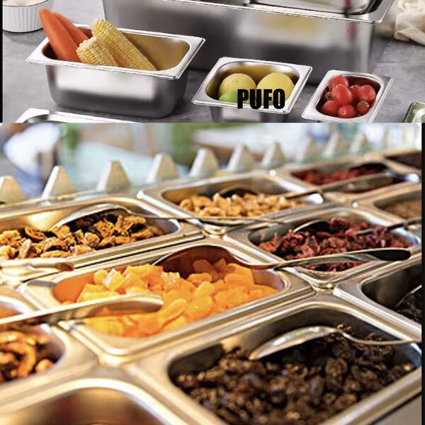Tava gastronorm Pufo din inox pentru depozitare alimente, sosuri, inghetata, ideal pentru catering, restaurante, fast food, horeca, capacitate 2.5 L