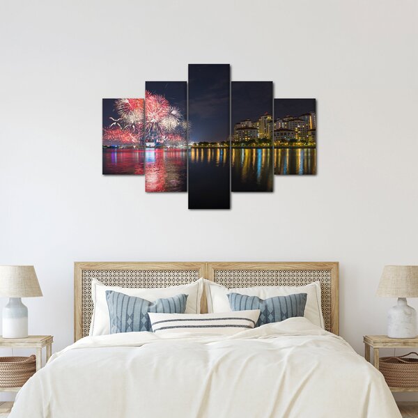 Tablou cu artificii in Singapur (150x105 cm)