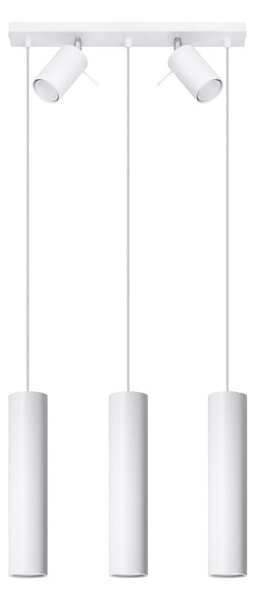 Lustră albă cu abajur din metal 45x5 cm Etna - Nice Lamps