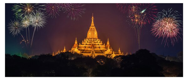 Tablou cu artificii în Asia (120x50 cm)