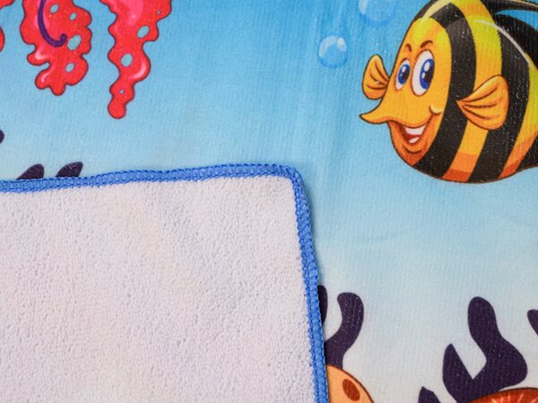 Poncho pentru copii TURTLE AND FISH albastru 60 x 90 cm Dimensiune: 60 x 90 cm