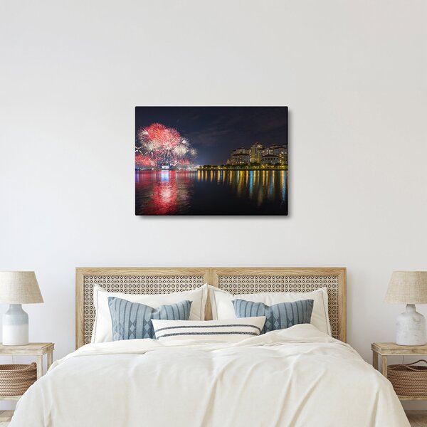 Tablou cu artificii in Singapur (70x50 cm)