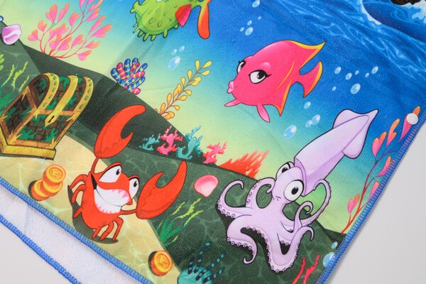 Poncho copii SEA FISH albastru 60 x 90 cm Dimensiune: 60 x 90 cm