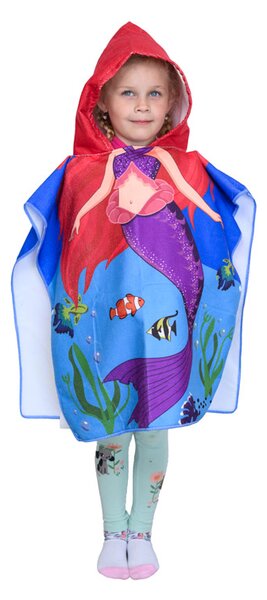 Poncho pentru copii MERMAID AND FISH 60 x 90 cm Dimensiune: 60 x 90 cm