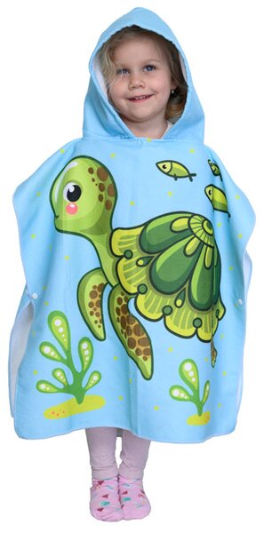 Poncho pentru copii TURTLE verde 60 x 90 cm Dimensiune: 60 x 90 cm