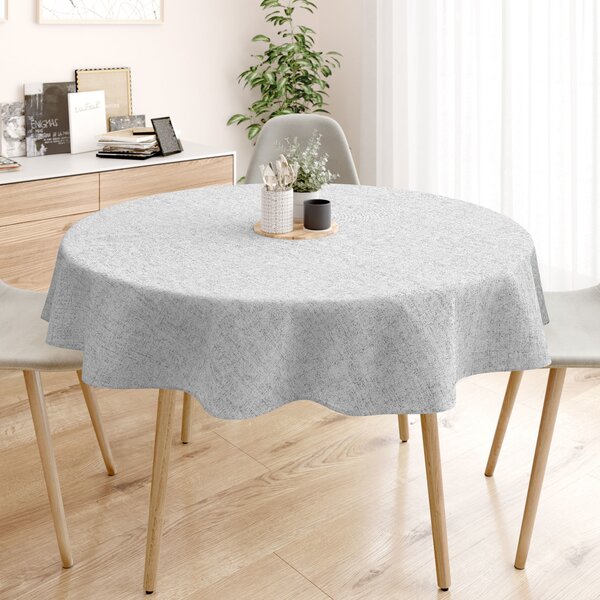 Goldea față de masă decorativă loneta - gri natural - rotundă Ø 160 cm