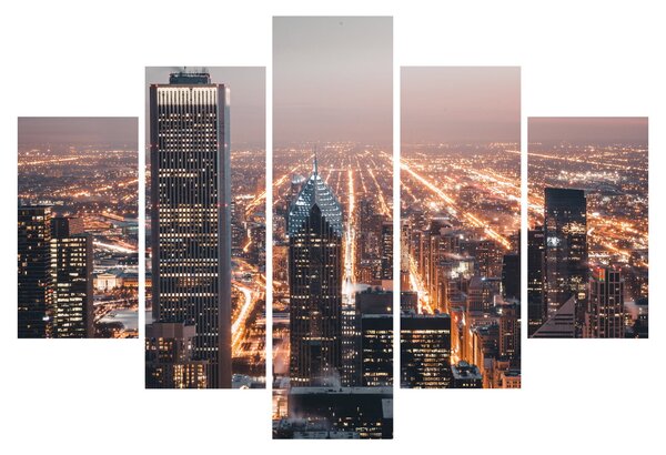 Tabloul cu metropolă luminată (150x105 cm)