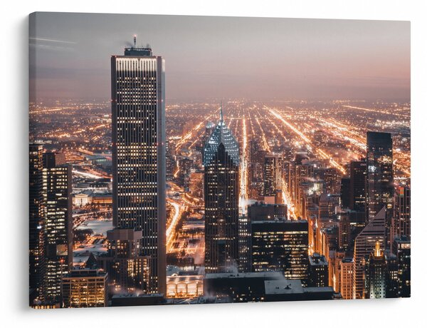 Tabloul cu metropolă luminată (70x50 cm)