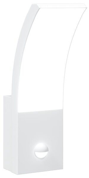 Lampă exterioară de perete cu LED/senzor, alb, aluminiu turnat