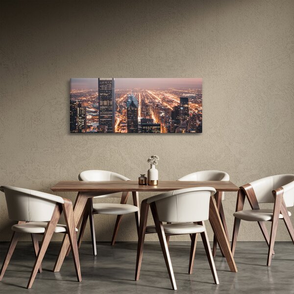 Tabloul cu metropolă luminată (120x50 cm)