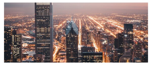 Tabloul cu metropolă luminată (120x50 cm)
