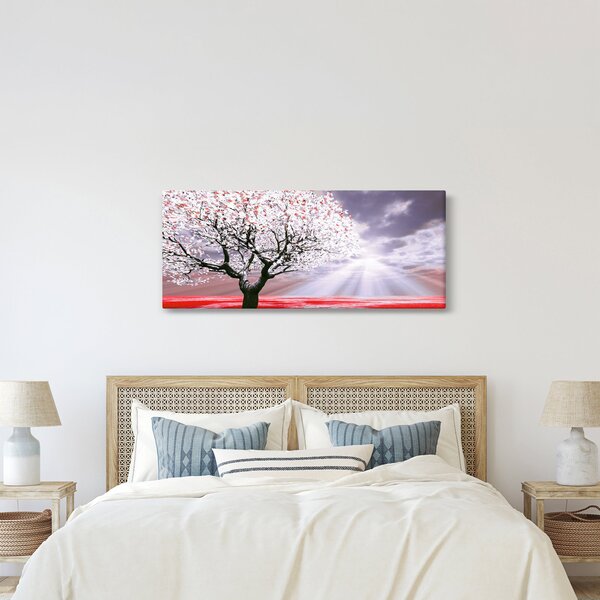 Tablou cu pomul roșu (120x50 cm)