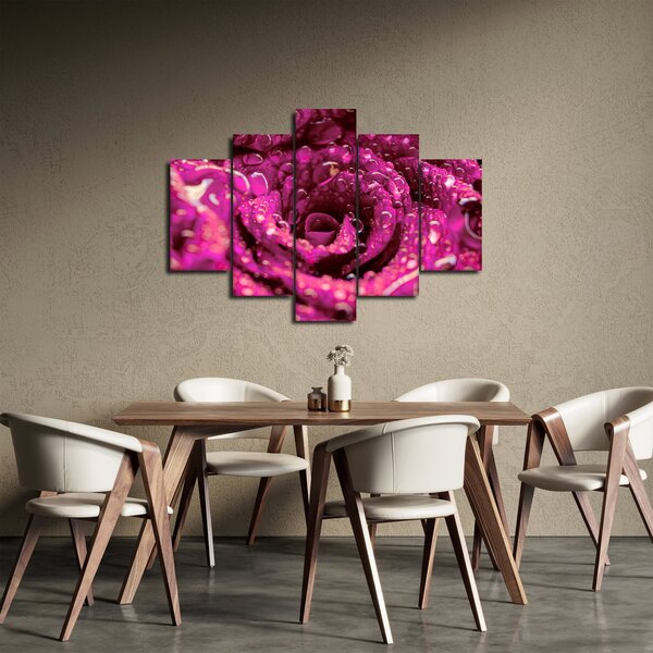 Tabloul cu floarea trandafirului roz (150x105 cm)