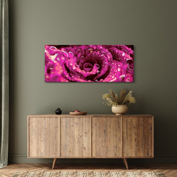 Tabloul cu floarea trandafirului roz (120x50 cm)