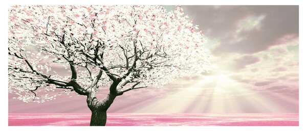 Tabloul copacului roz (120x50 cm)