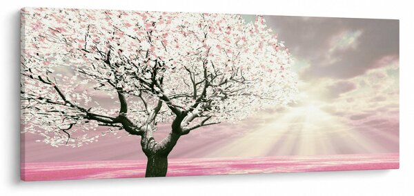 Tabloul copacului roz (120x50 cm)