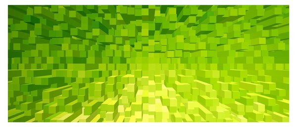 Tabloul cuburilor galbenverzui (120x50 cm)