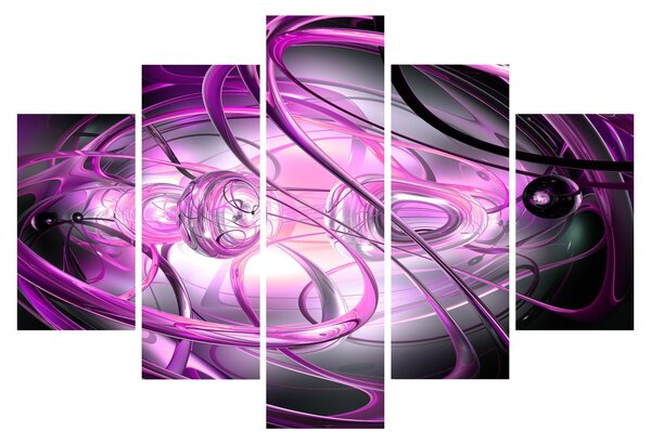 Tabloul cu abstracție frumoasă în violet (150x105 cm)