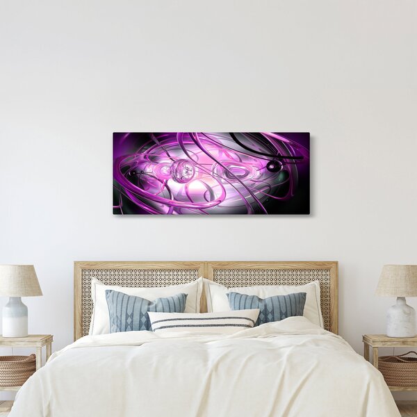 Tabloul cu abstracție frumoasă în violet (120x50 cm)