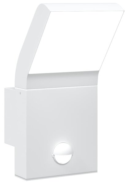 Lampă exterioară de perete cu LED/senzor, alb, aluminiu turnat