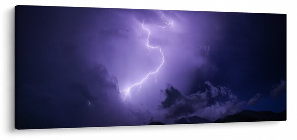 Tablou - cerul violet cu fulger (120x50 cm)
