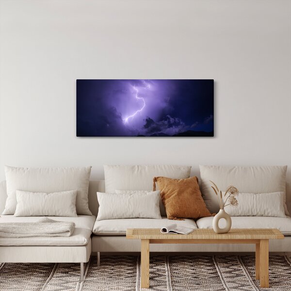 Tablou - cerul violet cu fulger (120x50 cm)