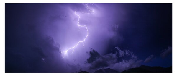 Tablou - cerul violet cu fulger (120x50 cm)