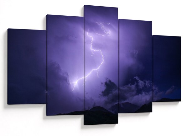Tablou - cerul violet cu fulger (150x105 cm)