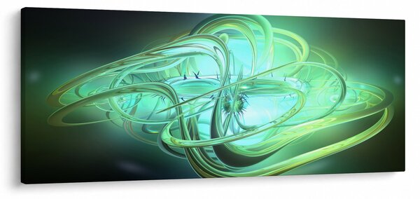 Tabloul cu abstracție verde (120x50 cm)