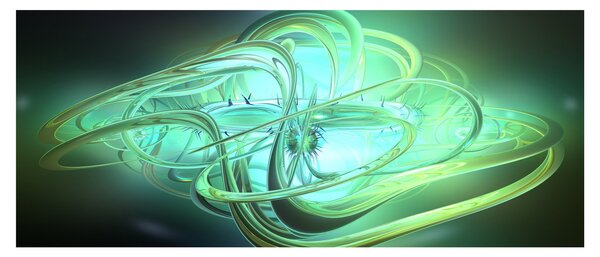 Tabloul cu abstracție verde (120x50 cm)