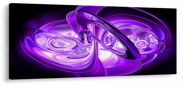 Tabloul fractalilor în violet (120x50 cm)