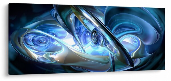 Tabloul fractalilor în albastru (120x50 cm)