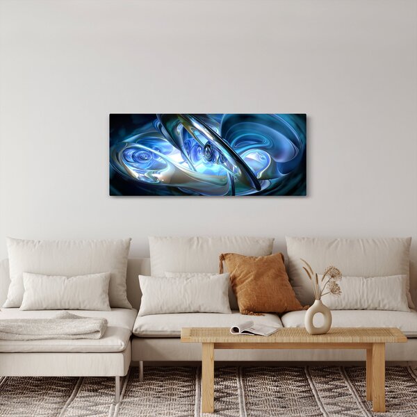 Tabloul fractalilor în albastru (120x50 cm)