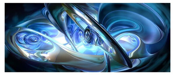 Tabloul fractalilor în albastru (120x50 cm)