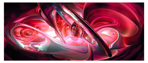 Tabloul fractalilor în roșu (120x50 cm)