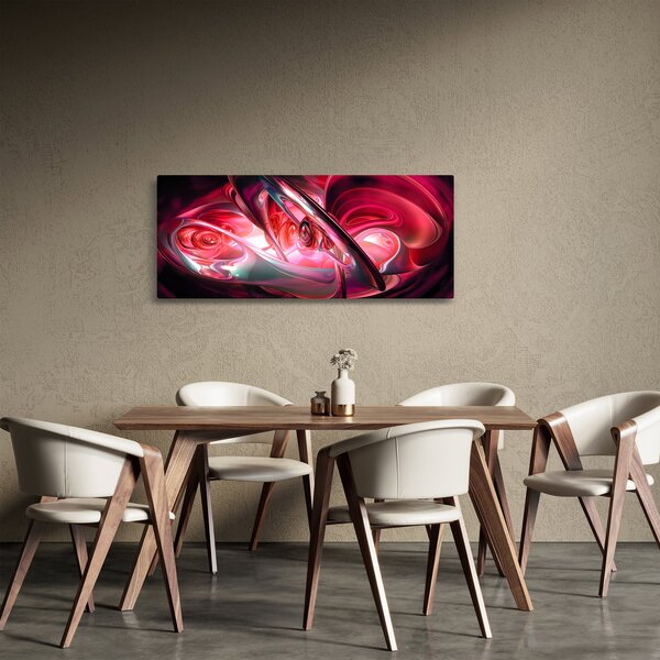 Tabloul fractalilor în roșu (120x50 cm)