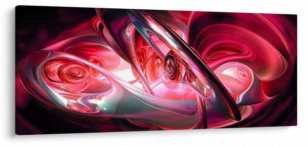 Tabloul fractalilor în roșu (120x50 cm)
