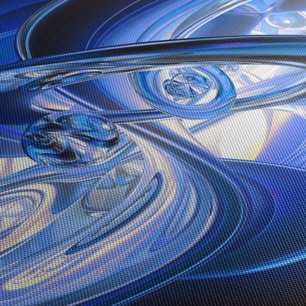 Tabloul abstract albastru (cu ceas) (90x30 cm)