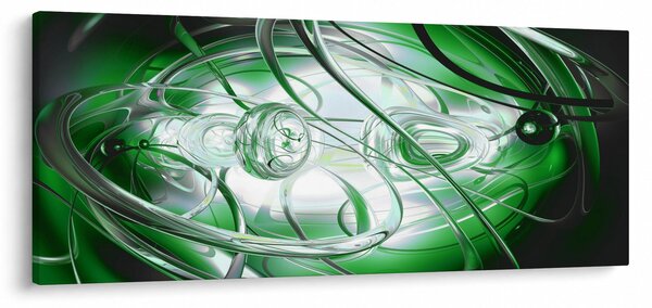 Tabloul abstract verde (120x50 cm)
