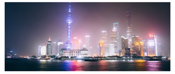 Tabloul Shangai nocturn (120x50 cm)