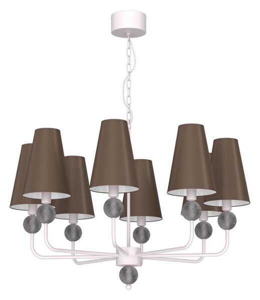 Candelabru pe lanț GRENADA 8xE14/15W/230V maro/crem