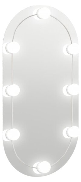 Oglindă ovală cu lumini LED, 80x40, cm sticlă