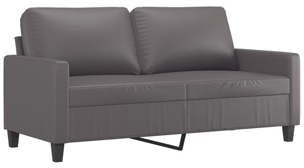 Canapea cu 2 locuri, gri, 140 cm, piele ecologică